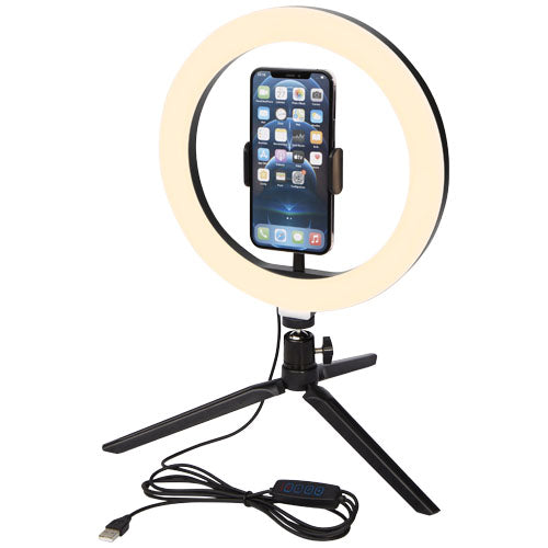 Studio ringlys til selfies og vlogging med telefonholder og stativ