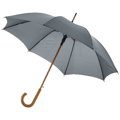 Kyle 23" paraply med automatisk åbning og træskaft og -håndtag - med eller uden logo