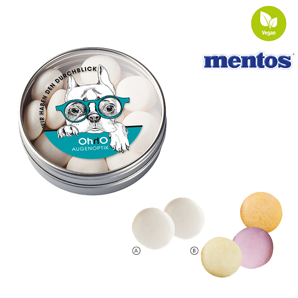 Clear æske med Mentos