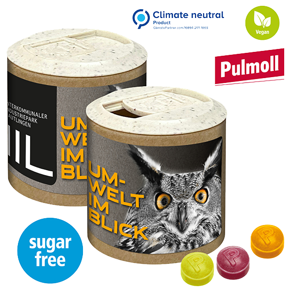 Paper Promo æske med Pulmoll Pastiller