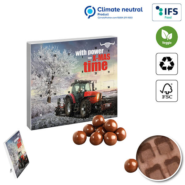 Papir Julekalender med sprøde chokokugler