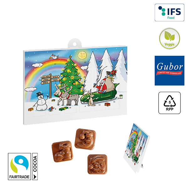 A5 Chokolade Julekalender Standard motiv, BASIC