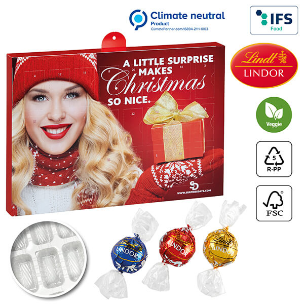 Premium Julekalender BUSINESS med Lindt Lindor Truffles Mix