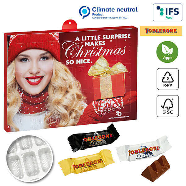 Premium Julekalender BUSINESS med Toblerone Mini Mix