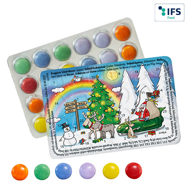 Verdens mindste julekalender med Standard Motiv og Chokolinser