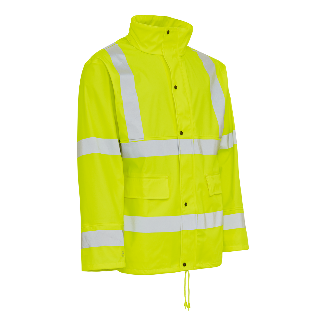 Dry Zone Visible PU Regnjakke Hi-Vis med refleksstriber
