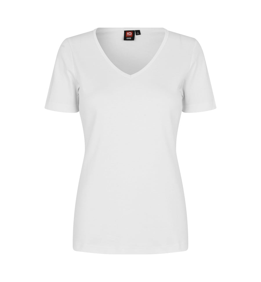 Interlock T-shirt | v-hals | dame