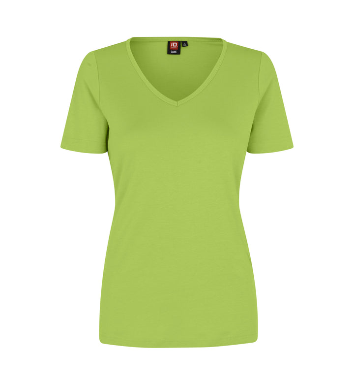 Interlock T-shirt | v-hals | dame