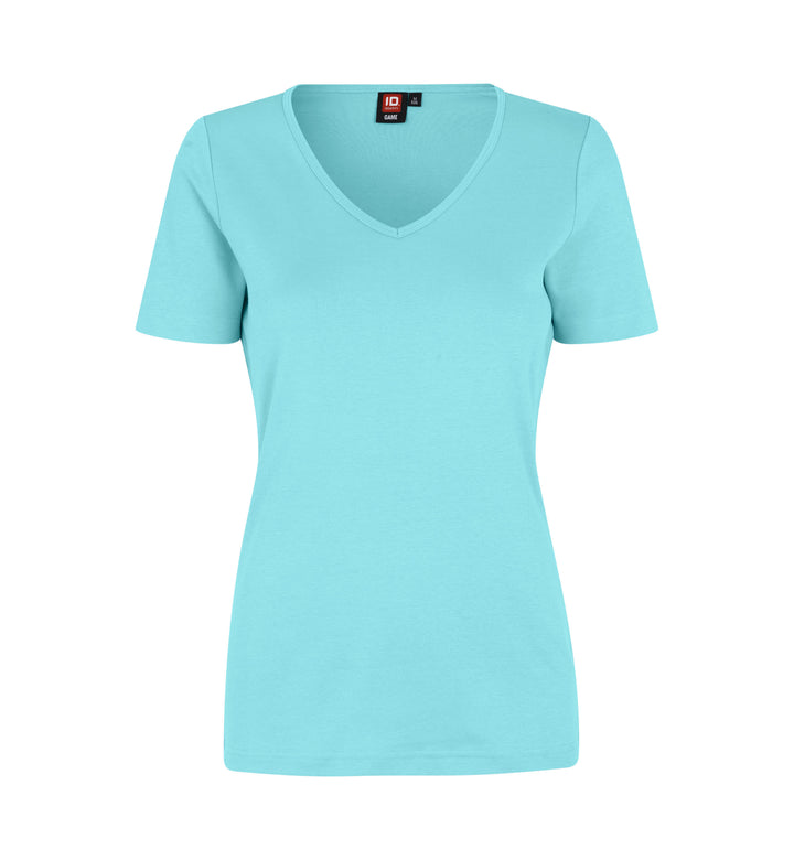 Interlock T-shirt | v-hals | dame