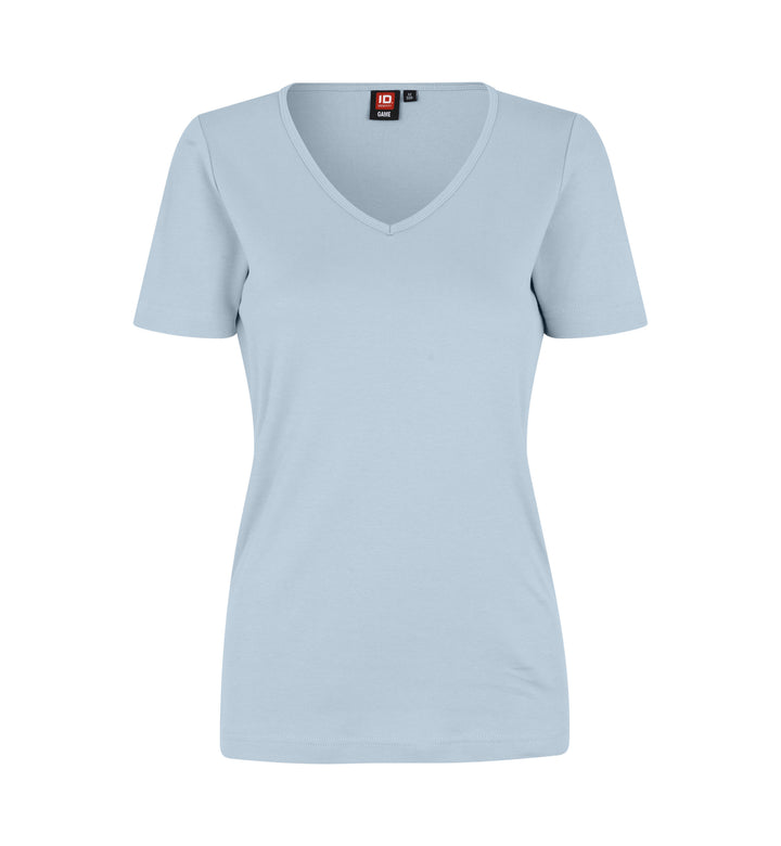 Interlock T-shirt | v-hals | dame