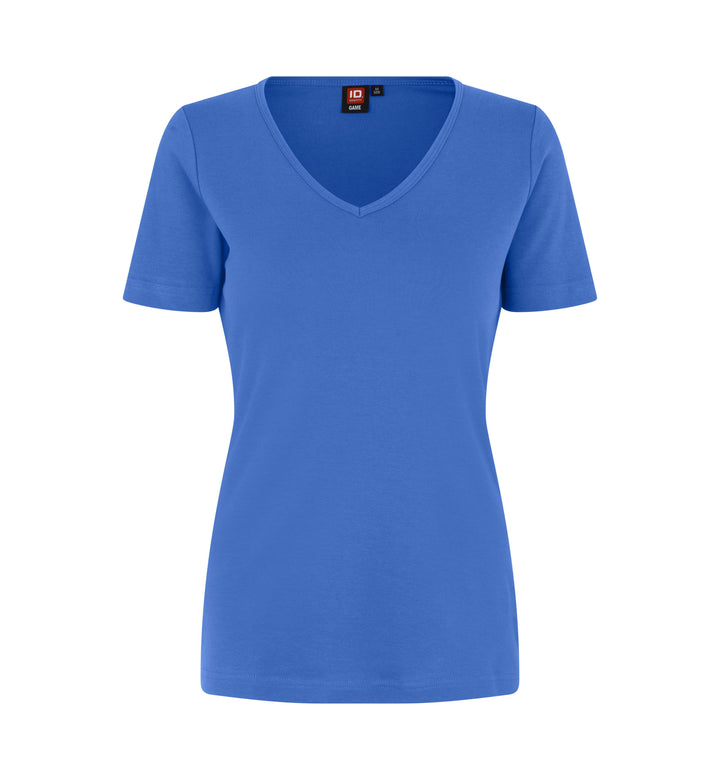 Interlock T-shirt | v-hals | dame