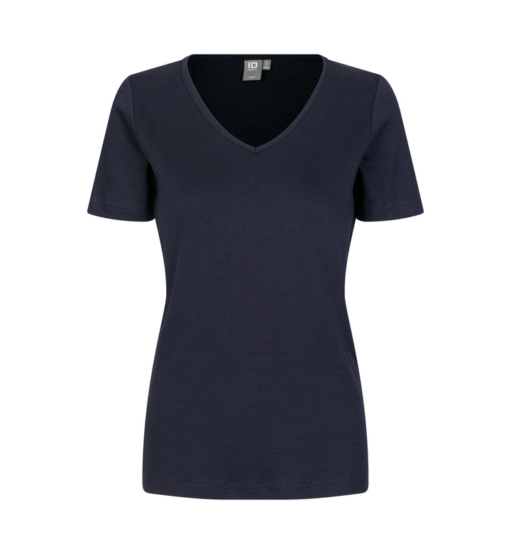 Interlock T-shirt | v-hals | dame