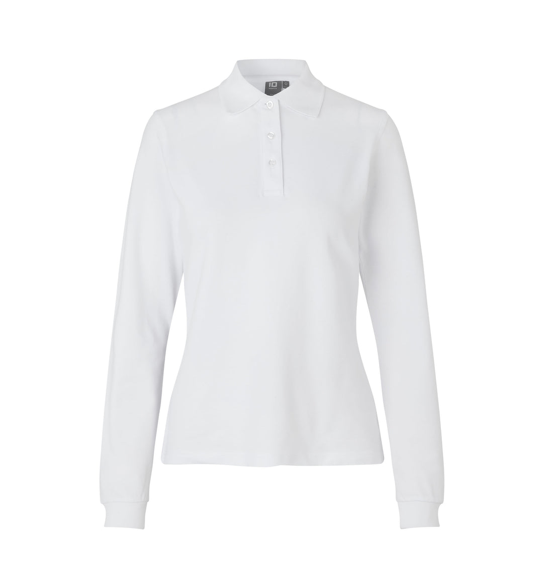 Langærmet poloshirt | stretch | dame