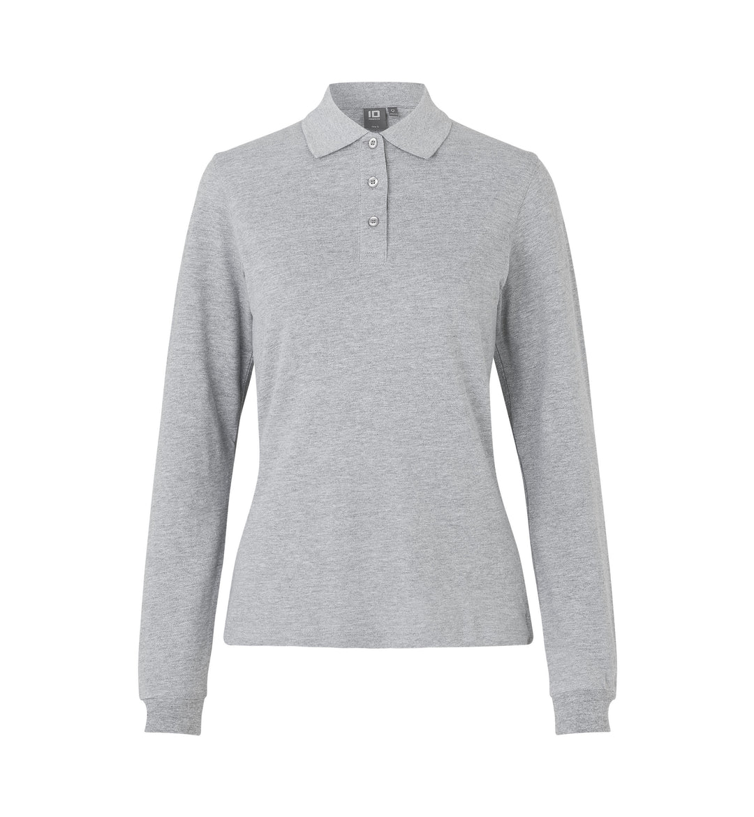 Langærmet poloshirt | stretch | dame