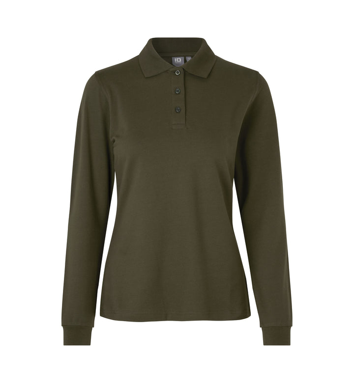 Langærmet poloshirt | stretch | dame