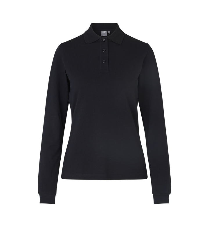 Langærmet poloshirt | stretch | dame