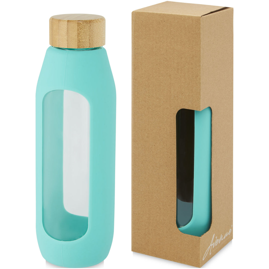 Tidan 600 ml drikkeflaske i borosilikatglas med silikonegreb