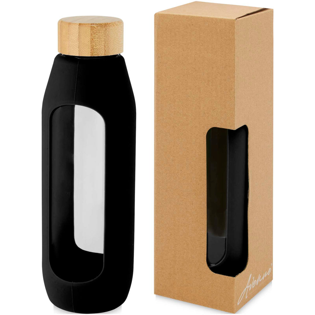 Tidan 600 ml drikkeflaske i borosilikatglas med silikonegreb