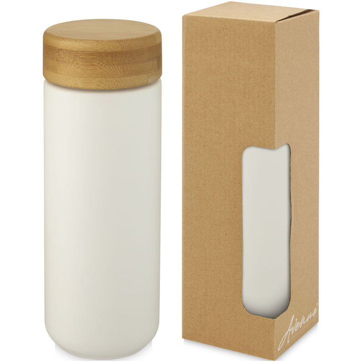 Lumi 300 ml keramisk krus med bambuslåg