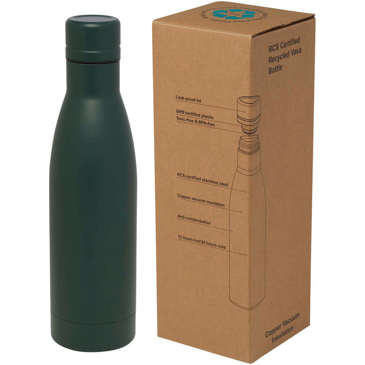 Vasa 500 ml RCS certificeret genvundet, vakuumisoleret flaske af rustfrit stål og kobber