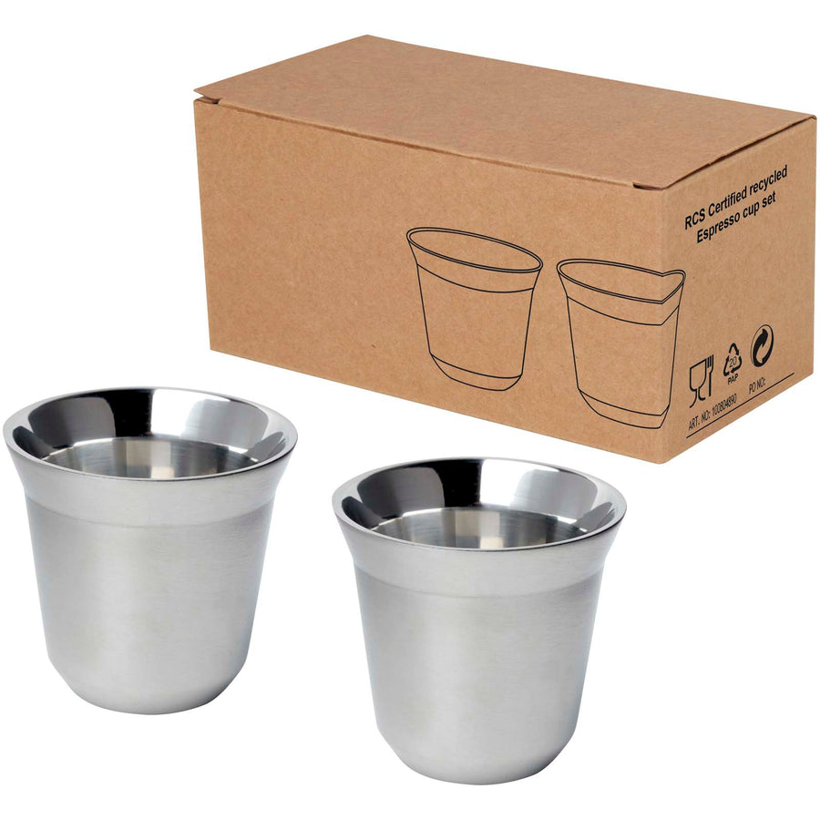 Duo 80 ml RCS certificeret sæt espressokopper i rustfrit stål