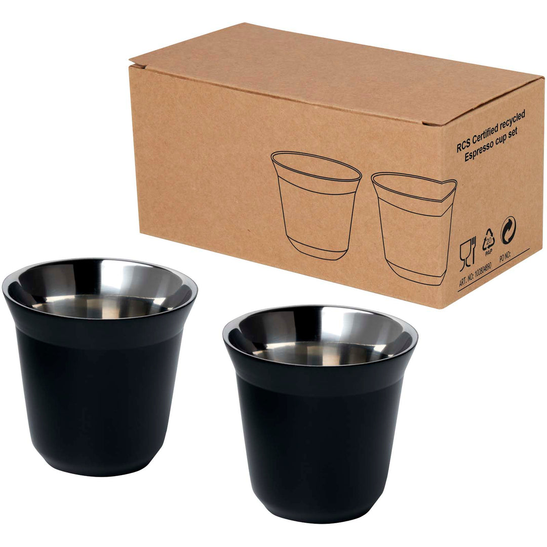 Duo 80 ml RCS certificeret sæt espressokopper i rustfrit stål