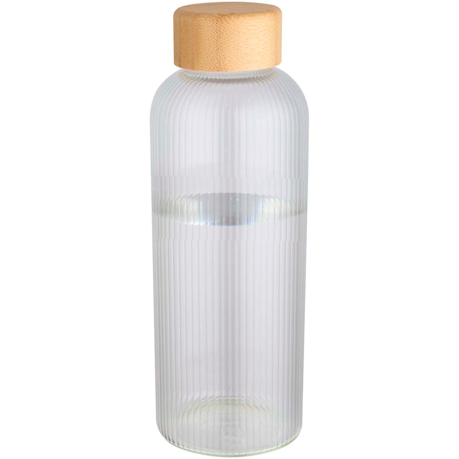Mirage 650 ml enkeltvægget flaske af borosilikatglas med låg af bambus