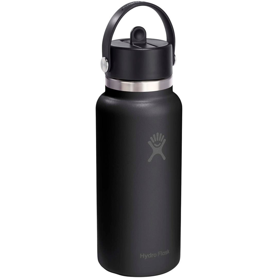 Hydro Flask vandflaske med bred åbning, 946 ml, isoleret rustfrit stål, med sugerørslåg