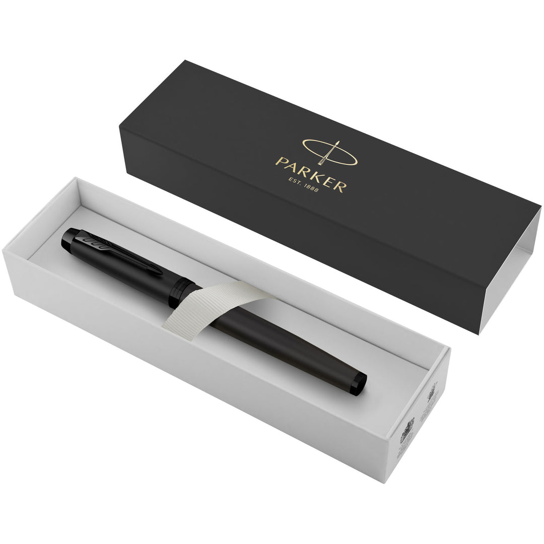 Parker IM akromatisk rollerballpen (sort refill)