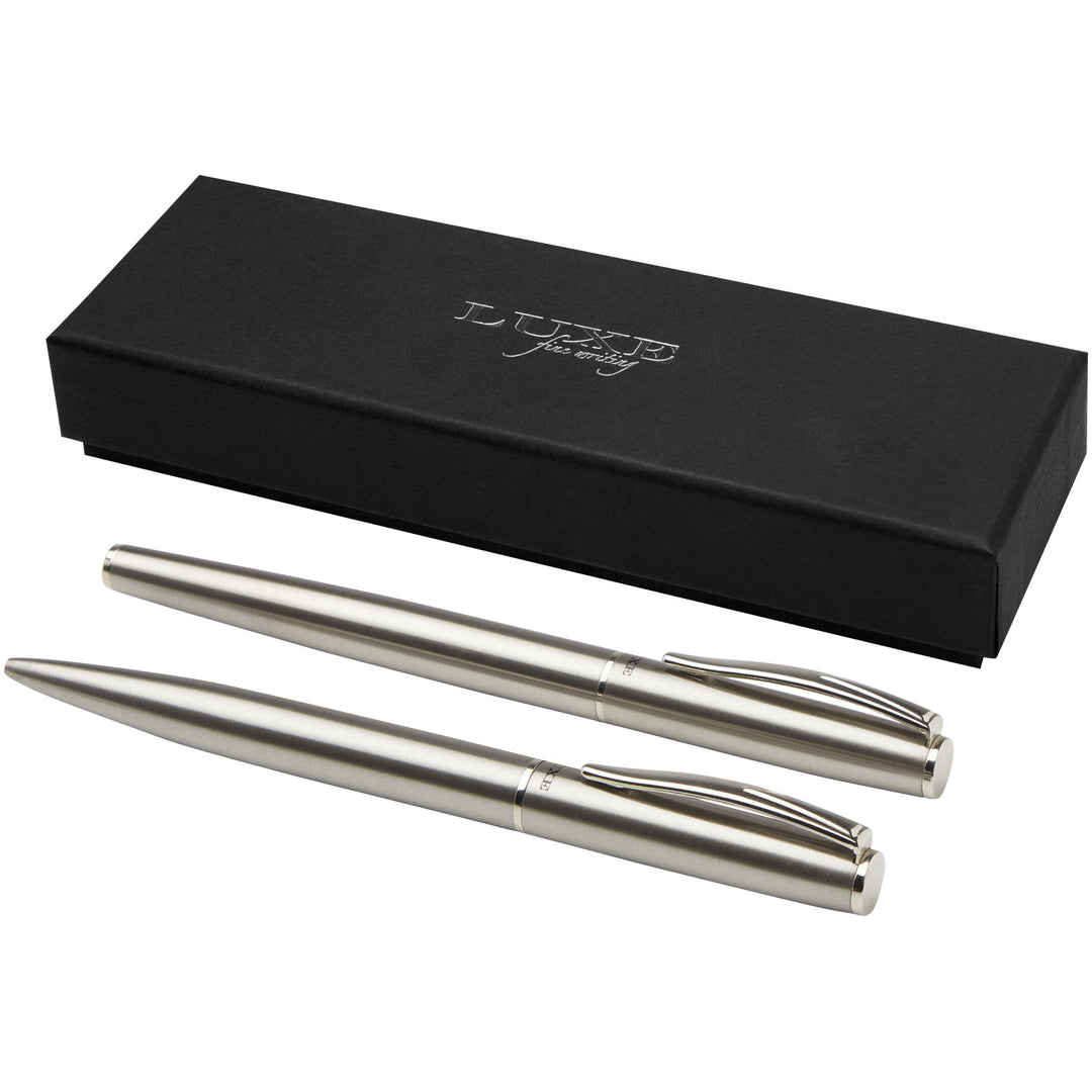 Didimis kuglepen og rollerballpen i genvundet rustfrit stål (sort refill)