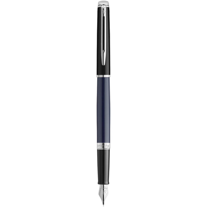 Waterman Hemisphere farveblokerende fyldepen med palladiumkant (blå refill)