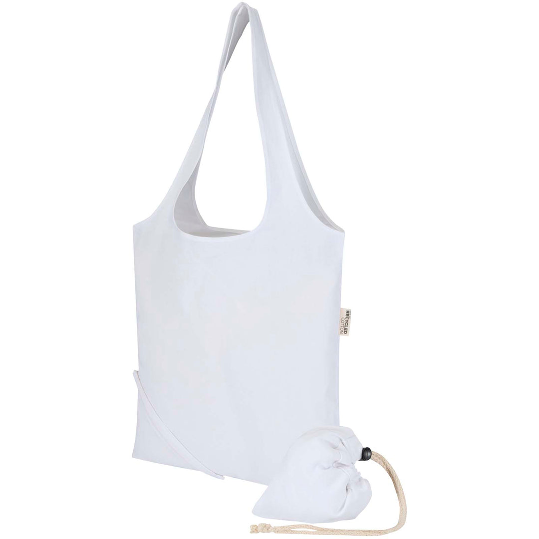 Madras blanding 140 g/m² GRS certificeret genvundet, sammenfoldelig bomuldstaske, 7 liter