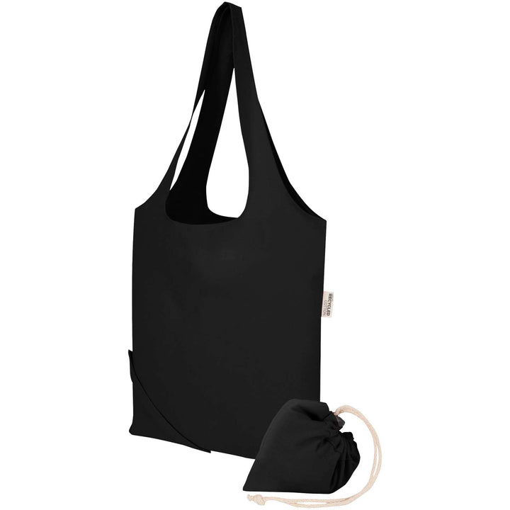 Madras blanding 140 g/m² GRS certificeret genvundet, sammenfoldelig bomuldstaske, 7 liter