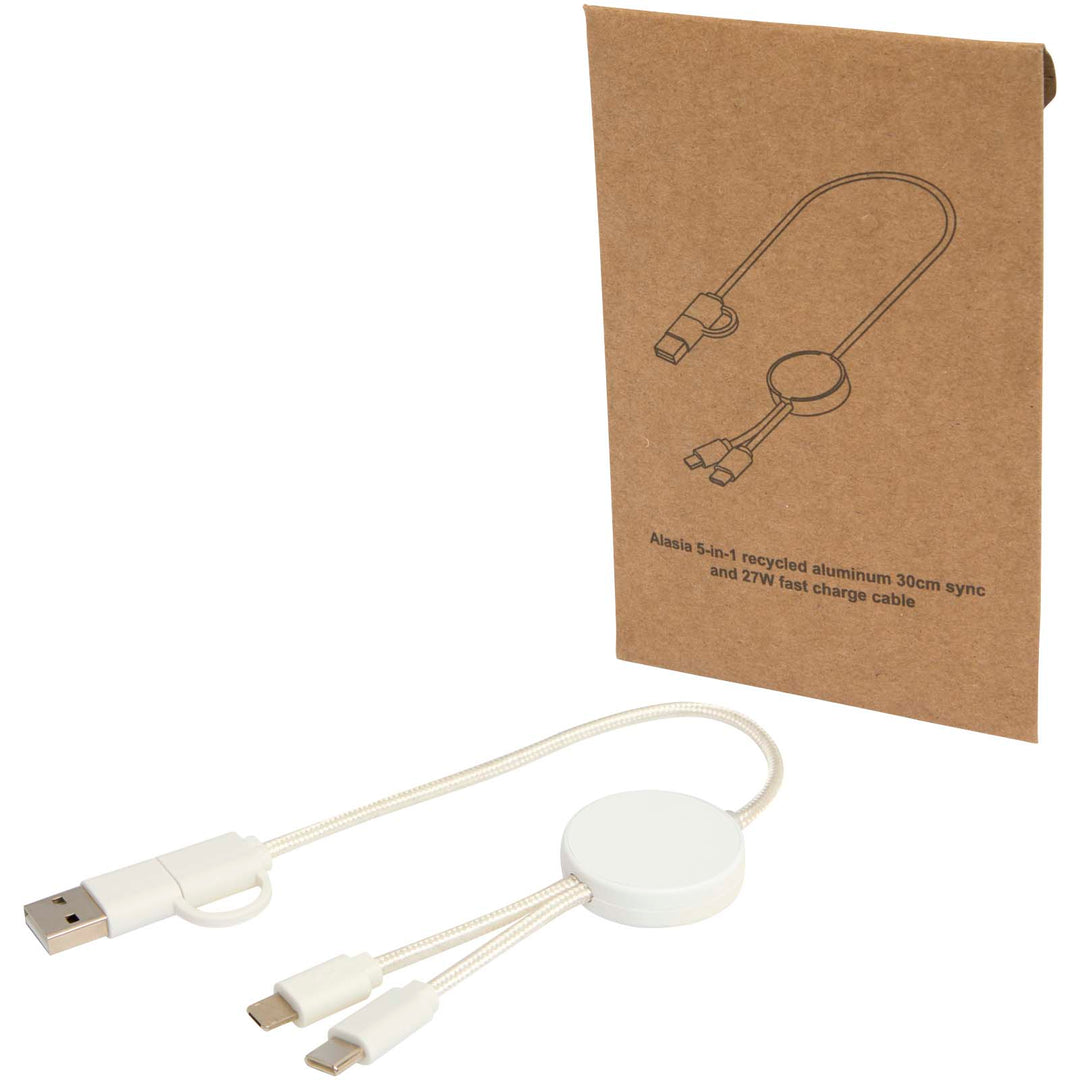 Citala 5-i-1 kabel 30 cm datasynkronisering og 27 W hurtigopladningskabel i genvundet plast