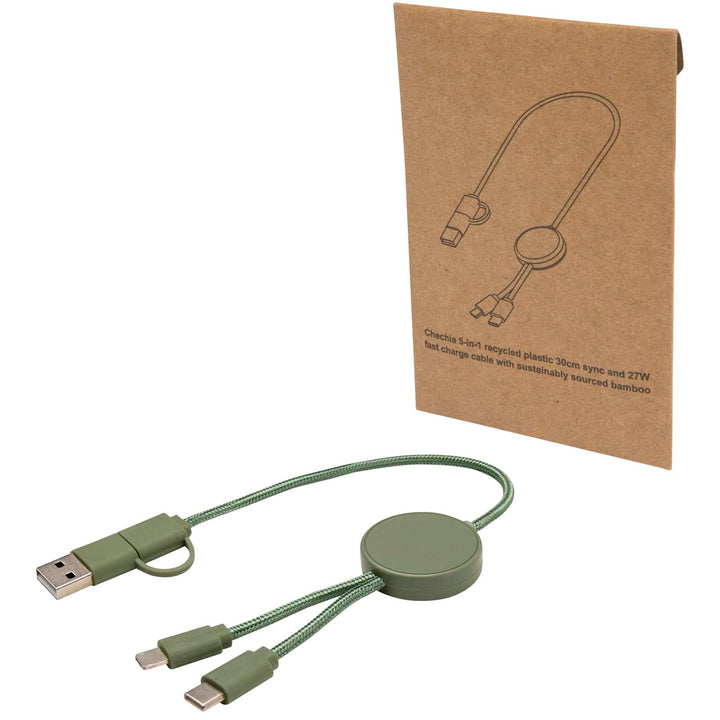 Citala 5-i-1 kabel 30 cm datasynkronisering og 27 W hurtigopladningskabel i genvundet plast