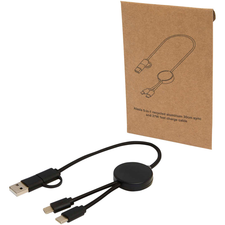 Citala 5-i-1 kabel 30 cm datasynkronisering og 27 W hurtigopladningskabel i genvundet plast