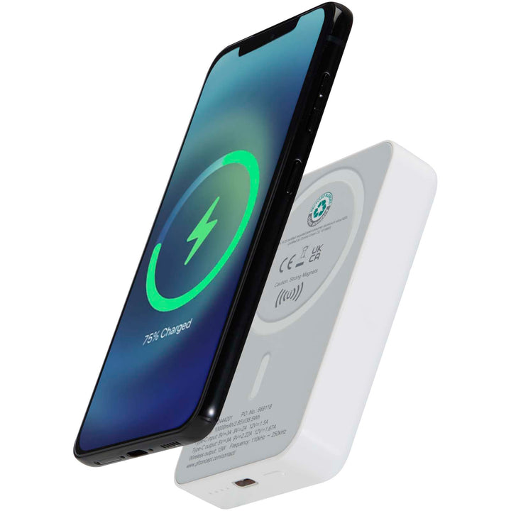 Acrab 10.000 mAh 15 W magnetisk trådløs powerbank med 20 W PD - lavet af genvundet plast