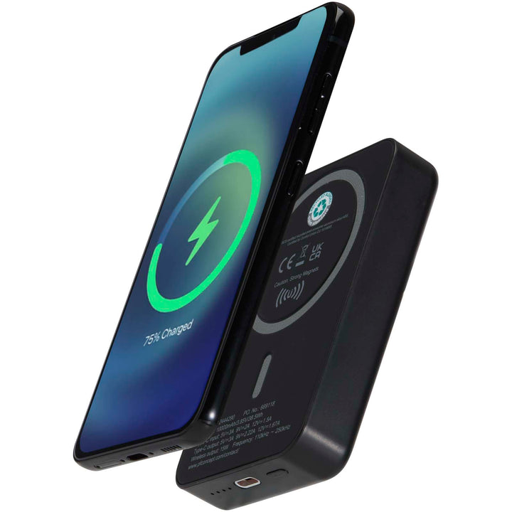Acrab 10.000 mAh 15 W magnetisk trådløs powerbank med 20 W PD - lavet af genvundet plast