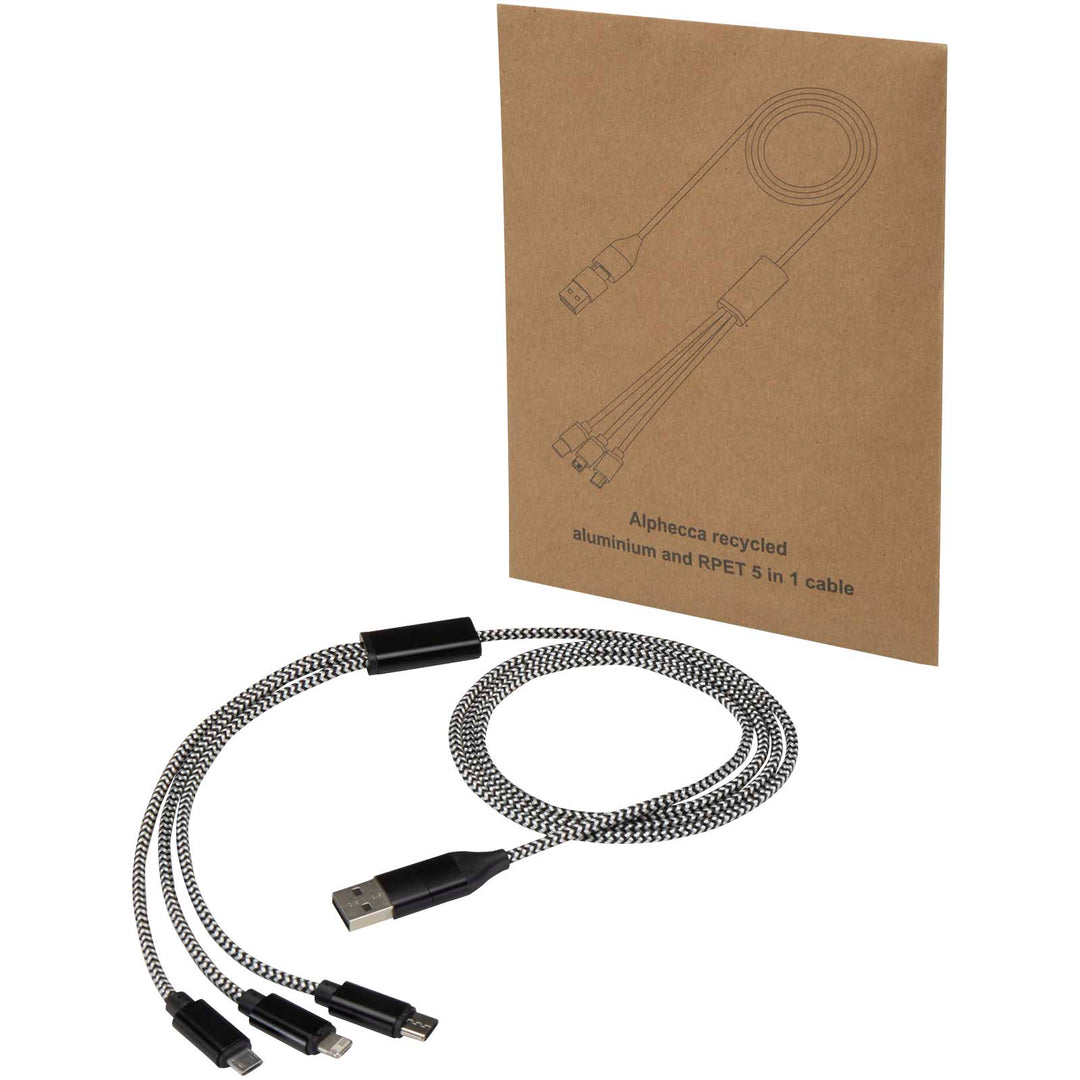 Alphecca 5-i-1-lade kabel i genvundet aluminium og RPET