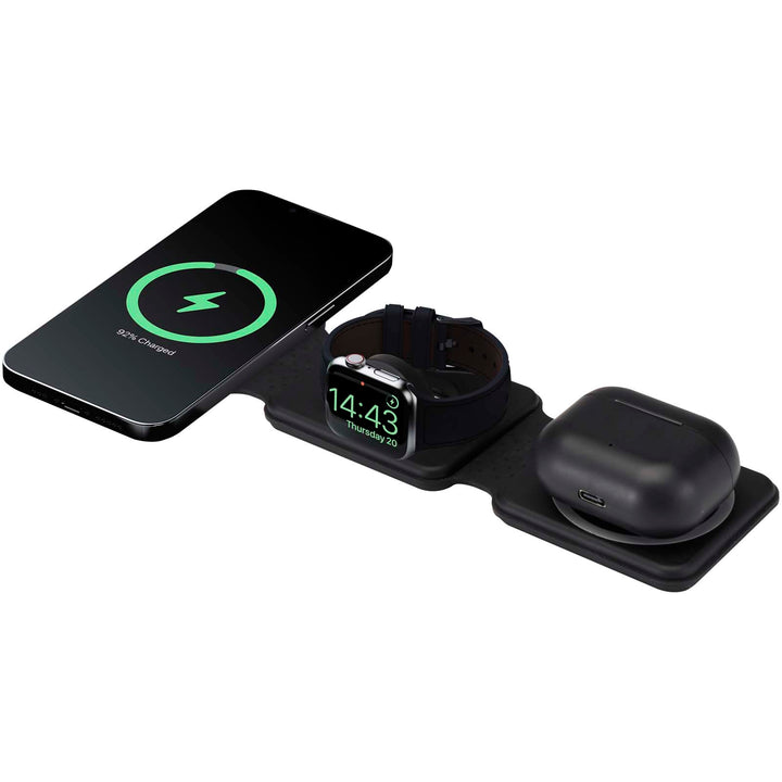 Armus 3-i-1 15 W foldbar trådløs oplader i genbrugsplast