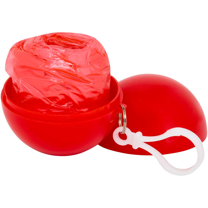 Tåge poncho i rund plastbeholder med karabinhage