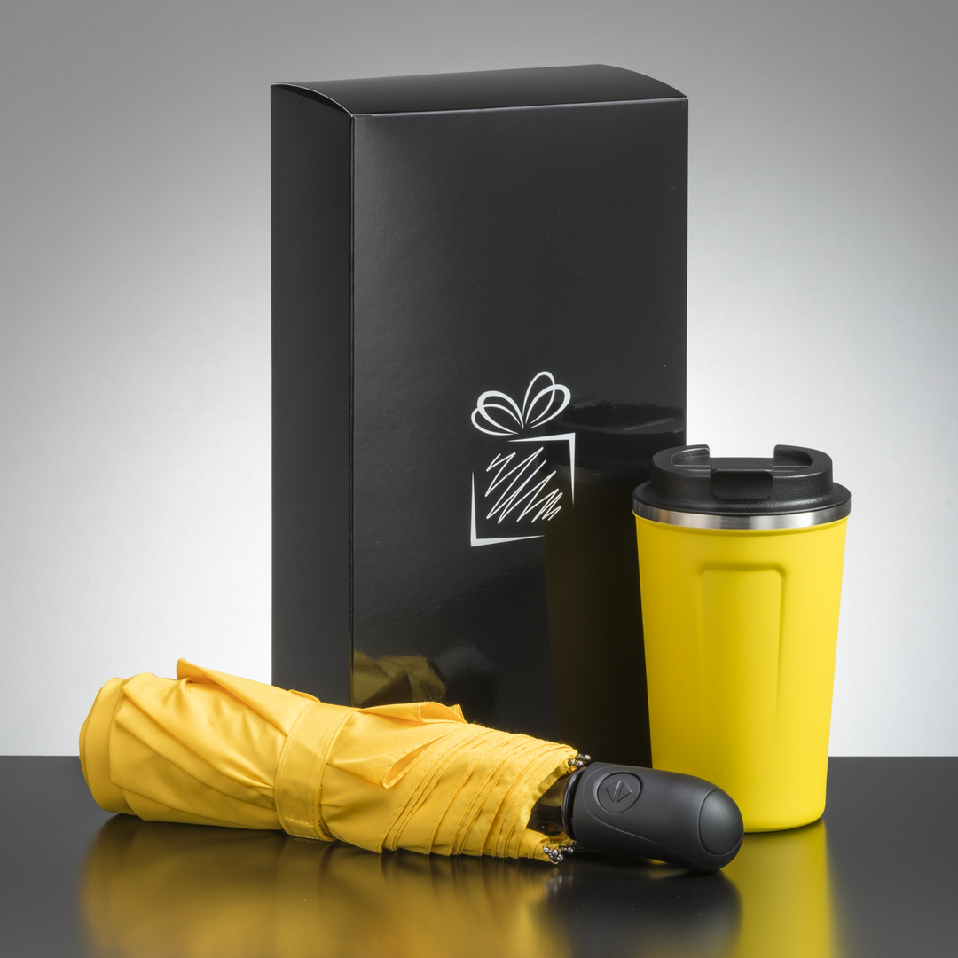 Traveller Set: Thermal Mug Nordic 350 Ml & Full Automatic Umbrella