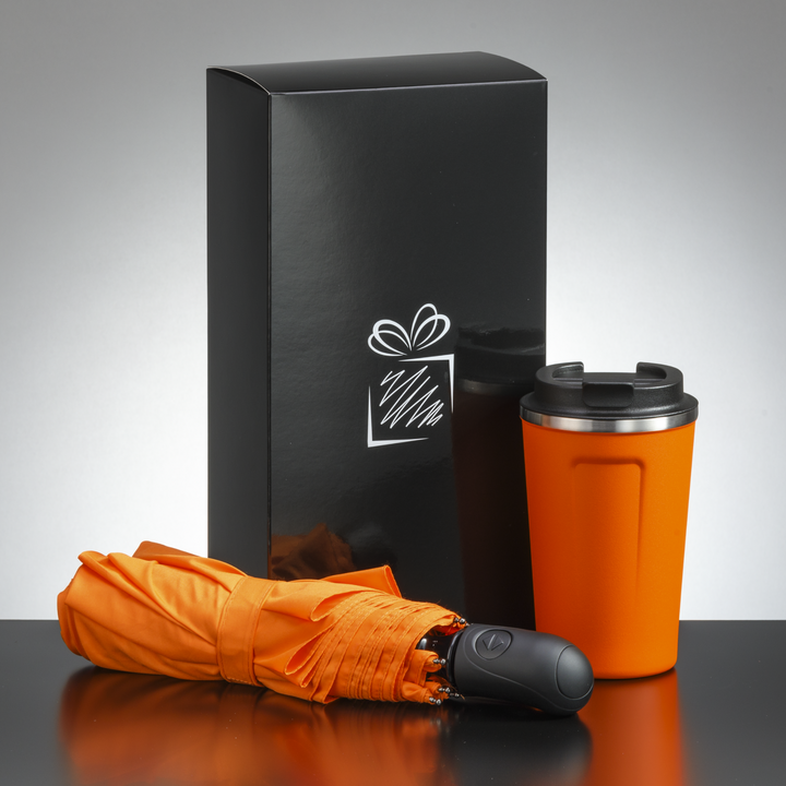 Traveller Set: Thermal Mug Nordic 350 Ml & Full Automatic Umbrella