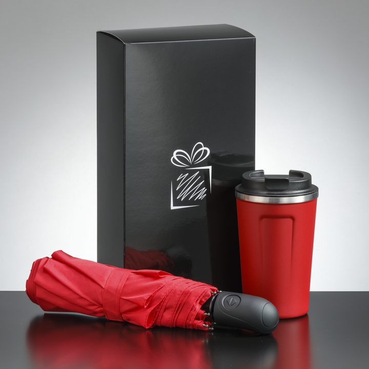 Traveller Set: Thermal Mug Nordic 350 Ml & Full Automatic Umbrella