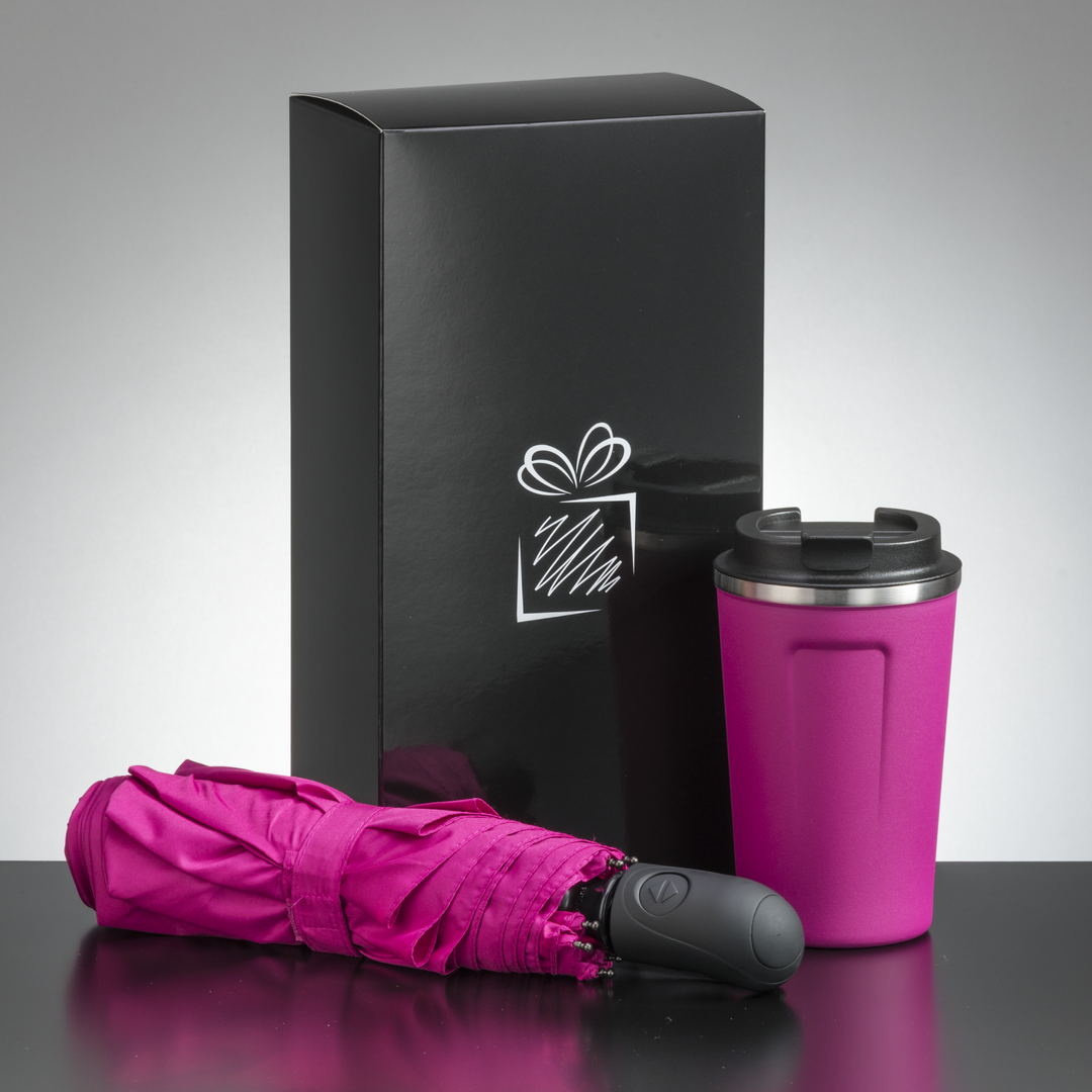 Traveller Set: Thermal Mug Nordic 350 Ml & Full Automatic Umbrella