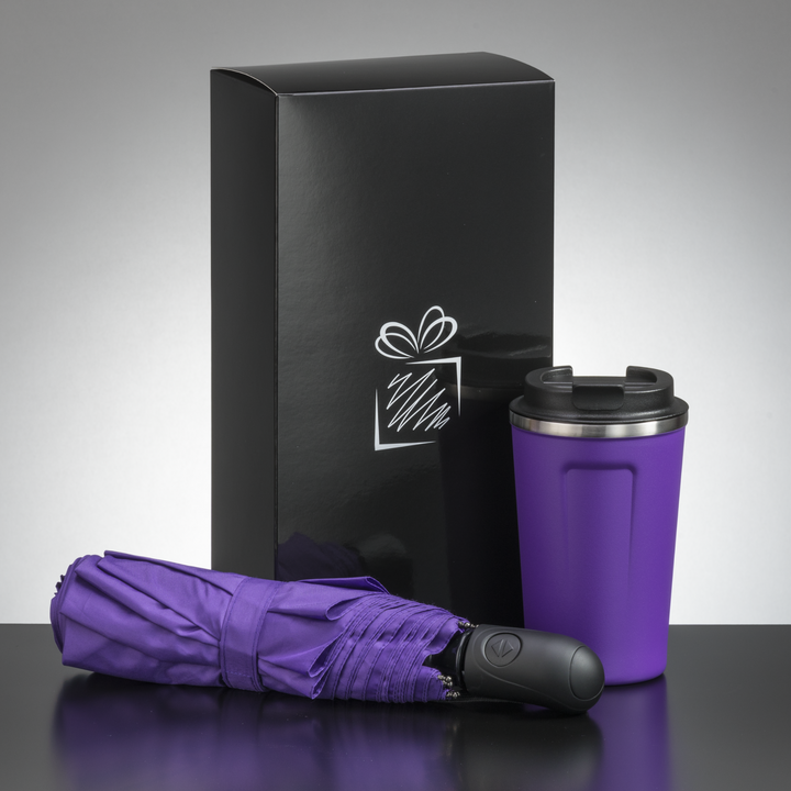 Traveller Set: Thermal Mug Nordic 350 Ml & Full Automatic Umbrella