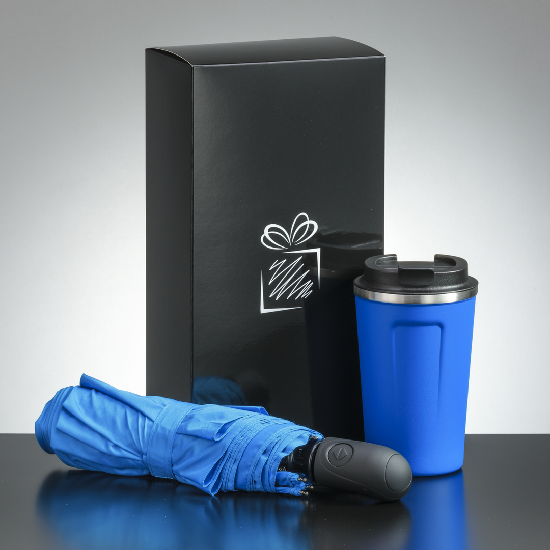 Traveller Set: Thermal Mug Nordic 350 Ml & Full Automatic Umbrella