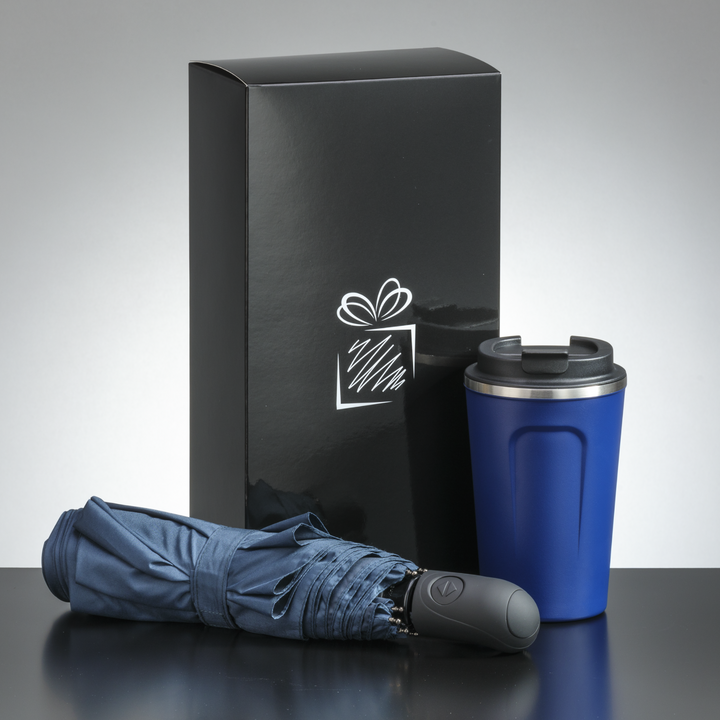 Traveller Set: Thermal Mug Nordic 350 Ml & Full Automatic Umbrella