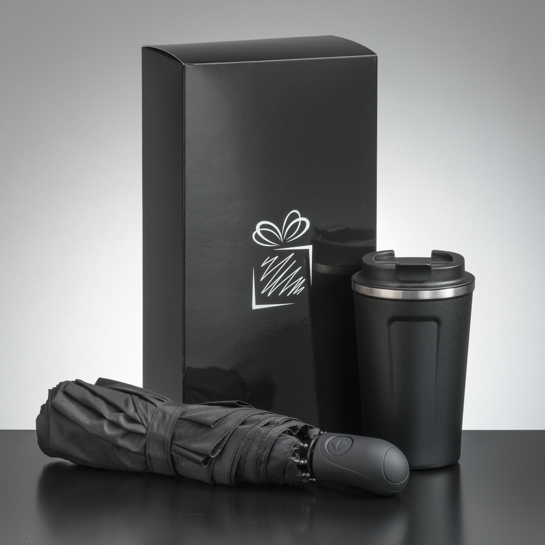 Traveller Set: Thermal Mug Nordic 350 Ml & Full Automatic Umbrella