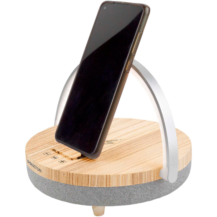 Prixton 4-i-1 10W Bluetooth®-højttaler med LED-lys og trådløs opladningsbase